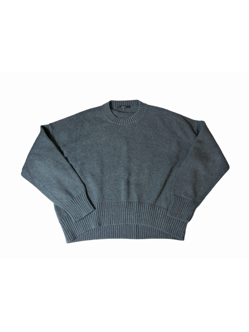 Quince Organic Cotton Crewneck Sweater Women’s Small Charcoal Gray